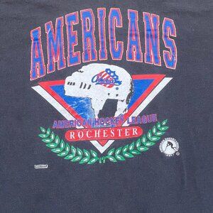 Vintage Rochester Americans Amerks AHL Hockey shirt black JK345